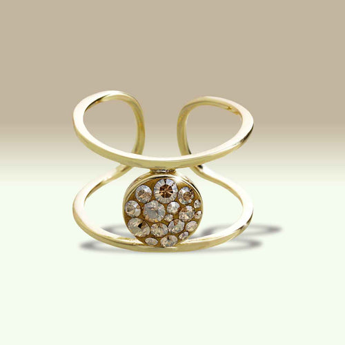 Ring Vergoldeter Silberring mit Swarovski® Golden Shadow Kristallen (925 Sterling Silber)