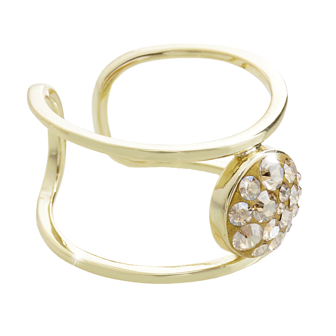 Ring Vergoldeter Silberring mit Swarovski® Golden Shadow Kristallen (925 Sterling Silber)