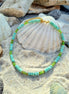 Halskette Türkis  mit Grüntönen – Natursteine & Muscheln Boho