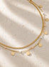 Doppelreihige Halskette Gold mit Netzstruktur & Perlen