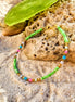 Cheville verte avec perles de howlite – réglable, acier inoxydable