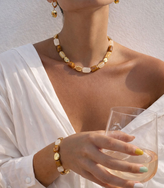 Necklace Brown Gold