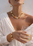 Halskette Braun, Gold, Creme Naturtöne