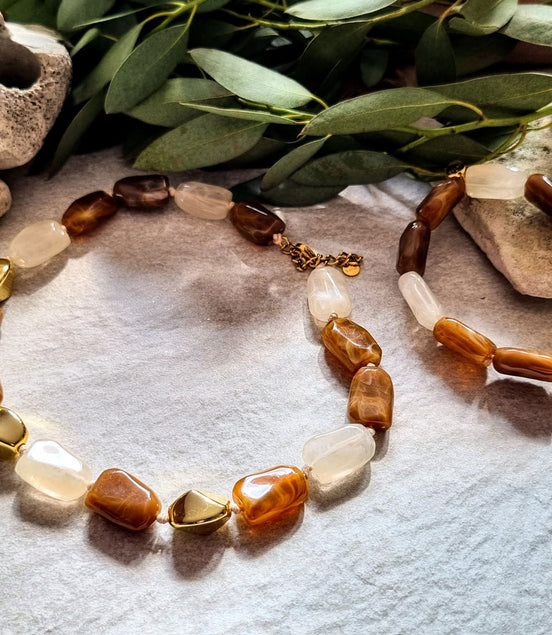 Necklace Brown Gold