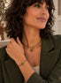 Collier avec pendentif ovale vert et doré