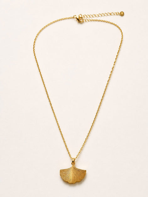 Ginkgo Halskette Gold aus Edelstahl