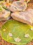 Ginkgo Halskette Gold mit fünf Ginkgo-Blättern