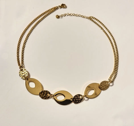 Halskette Chunky Statement Goldfarben – zweireihige Panzerkette