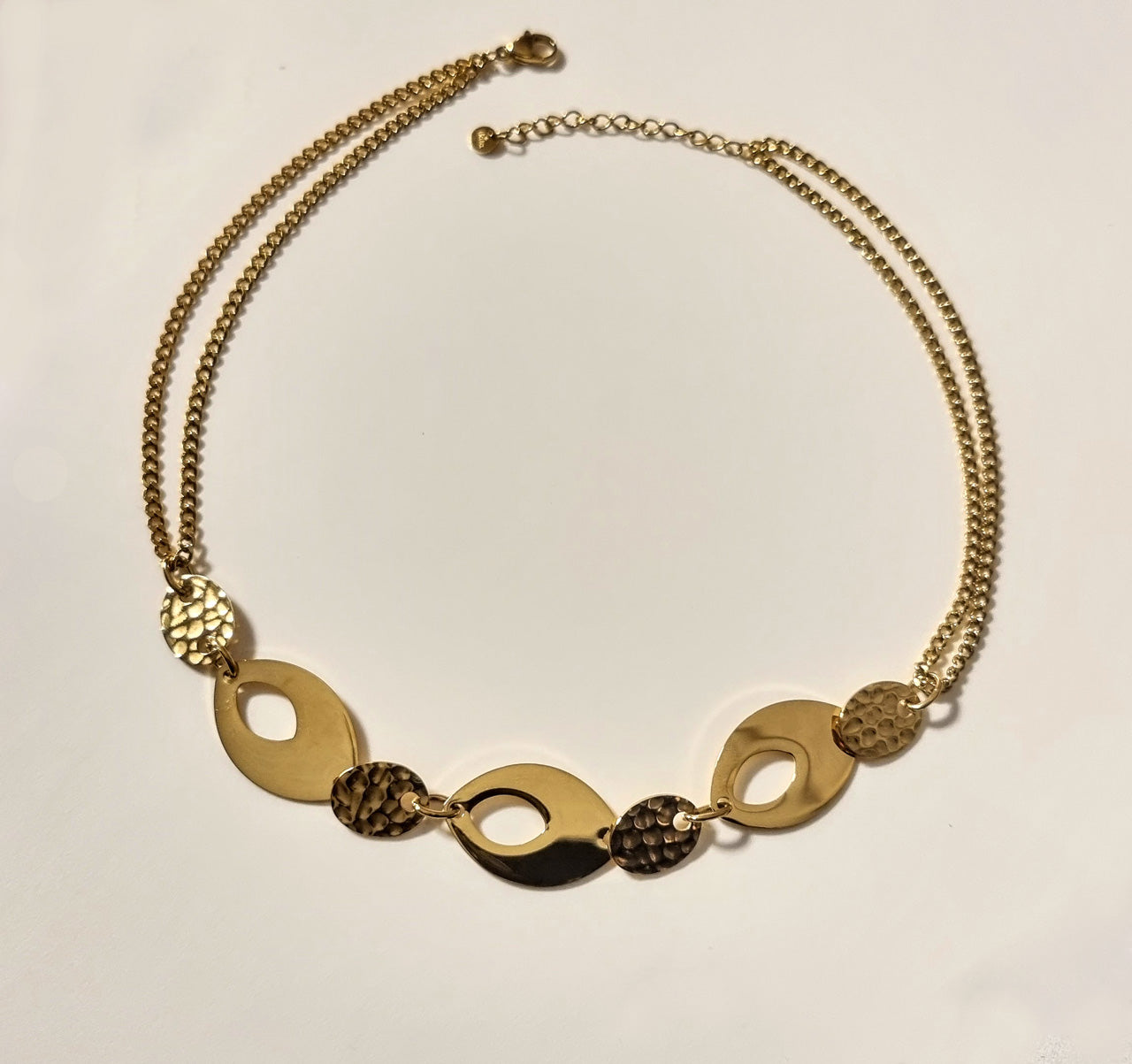 Halskette Chunky Statement Goldfarben – zweireihige Panzerkette