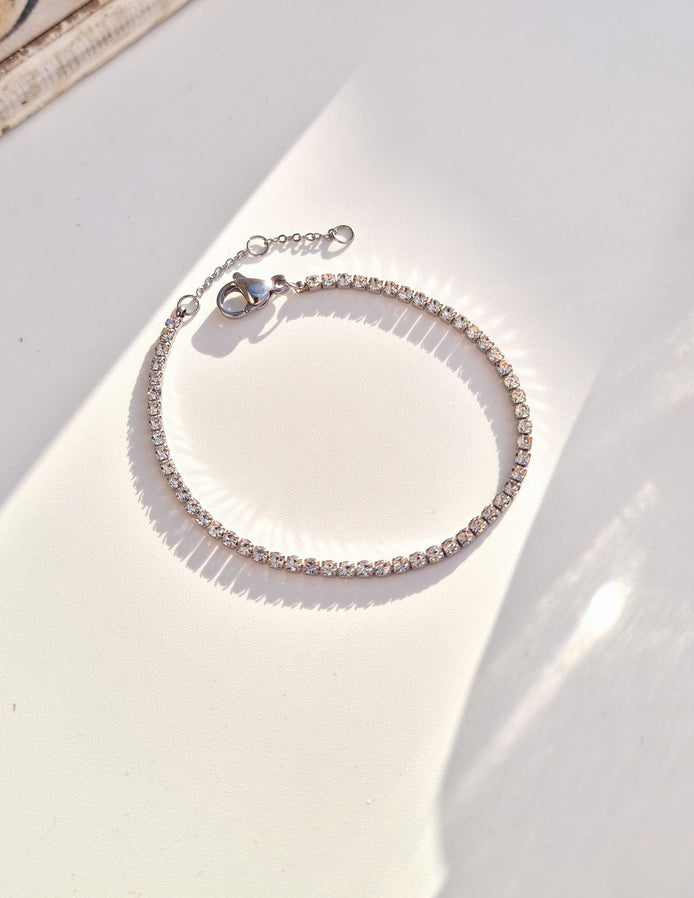 Tennisarmband Silber aus Edelstahl mit Zirkonia-Steinen