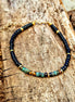 Naturstein-Armband schwarz mit Tigerauge, Onyx und Hämatit